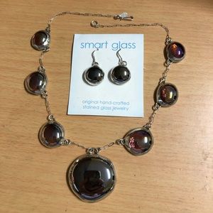 Smart Glass Necklace & Earrings NEW